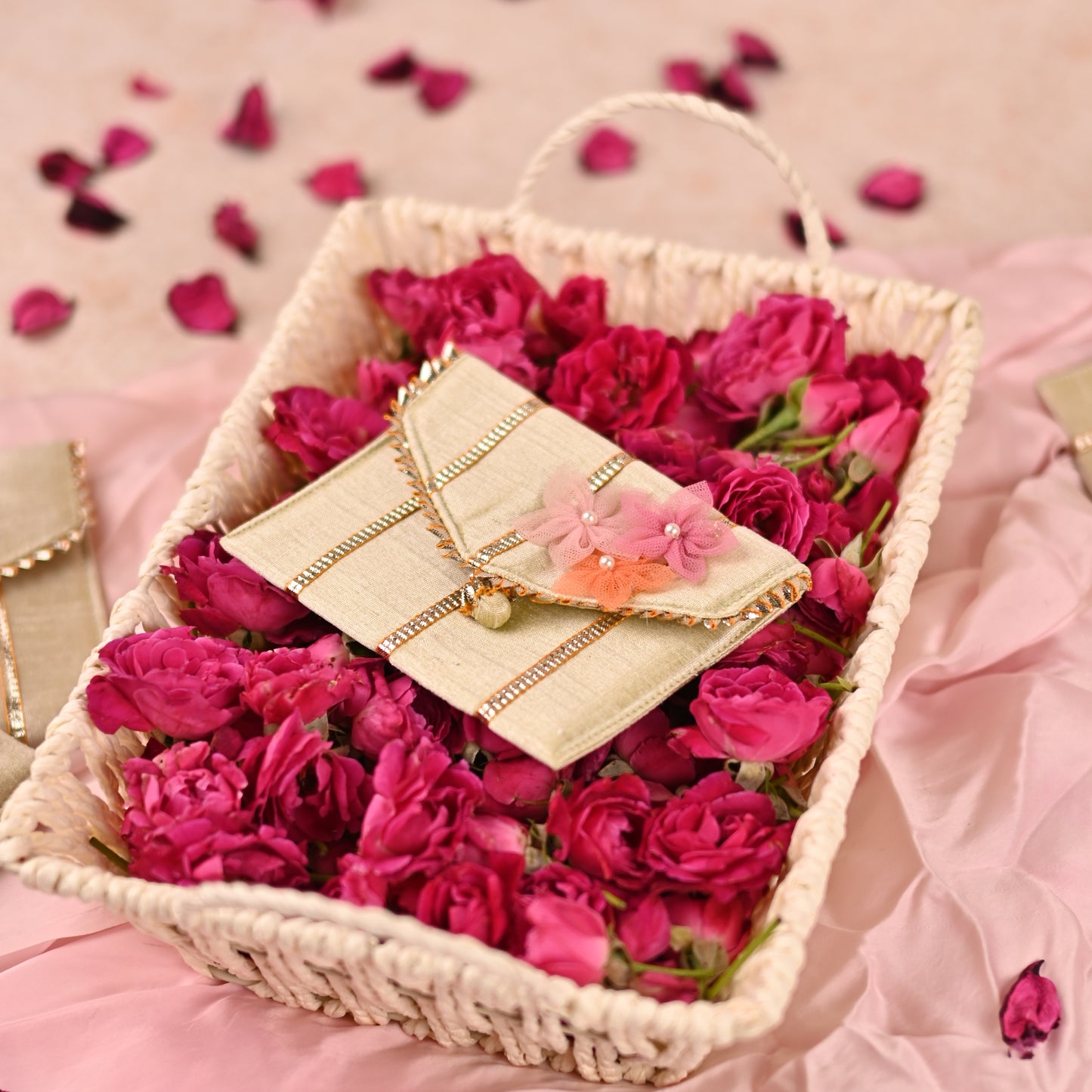 Pastel Mint Green Coin Pouch with Gota Line Work -Saanjh Collection