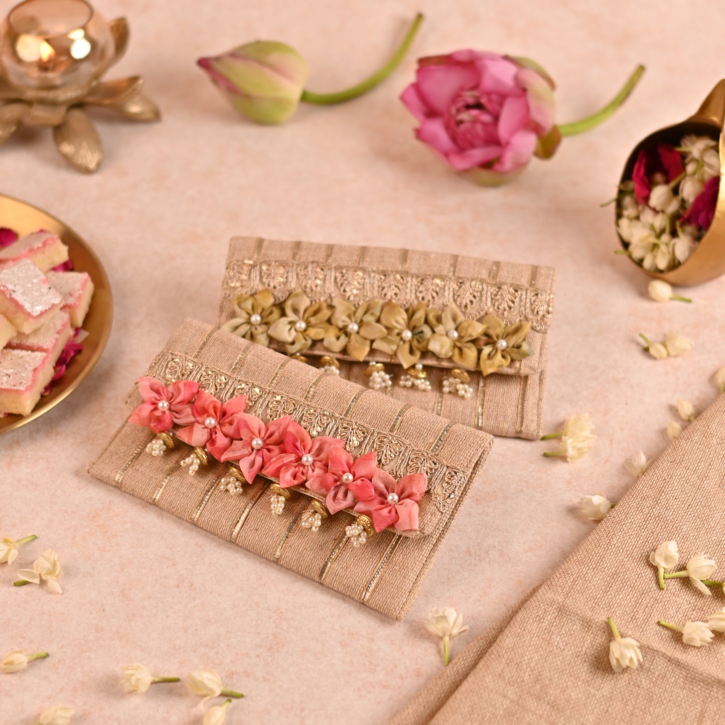 Handcrafted Jute Fabric Money Envelopes (Set Of 2)