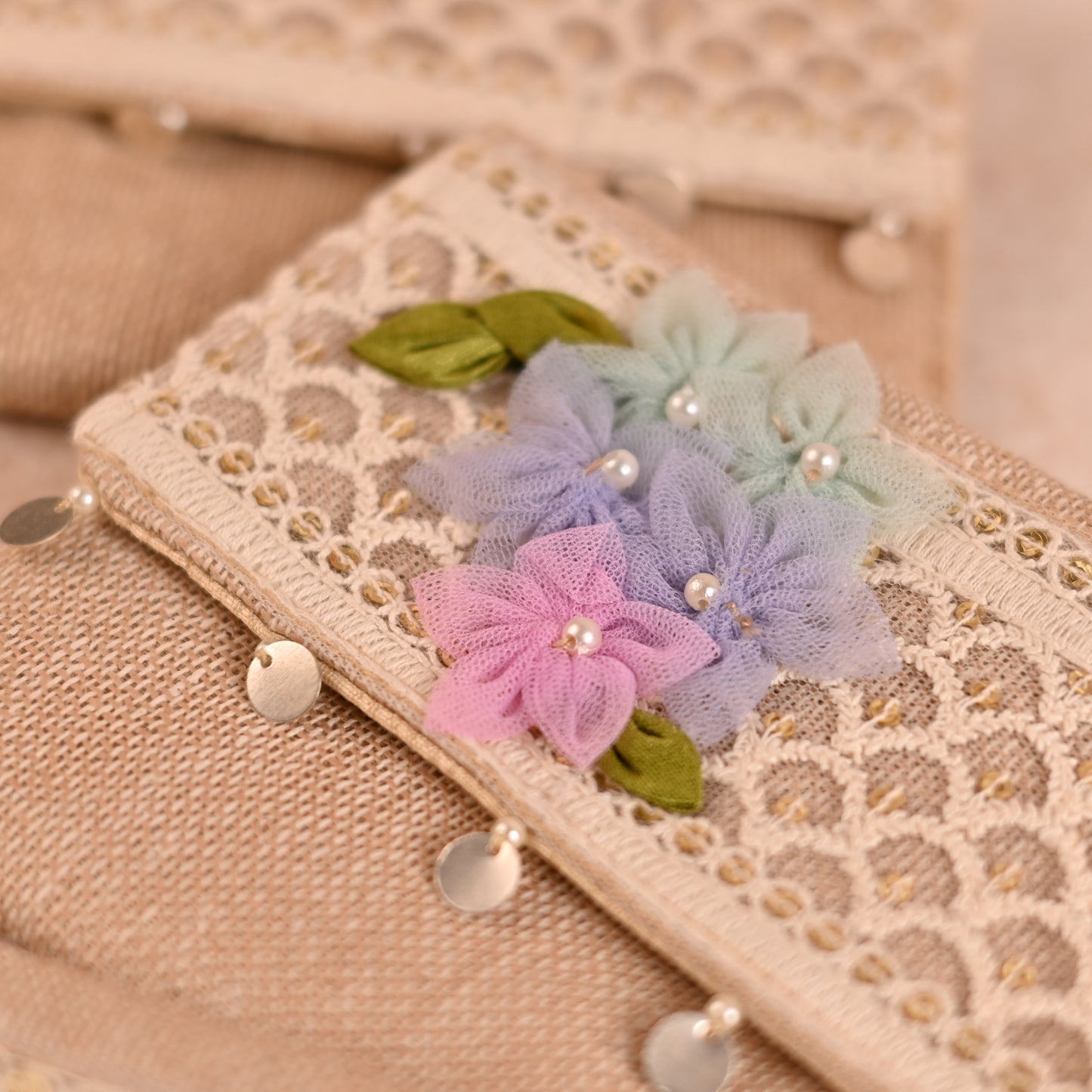 Boho Themed Jute Fabric Money Envelopes (Set Of 3)