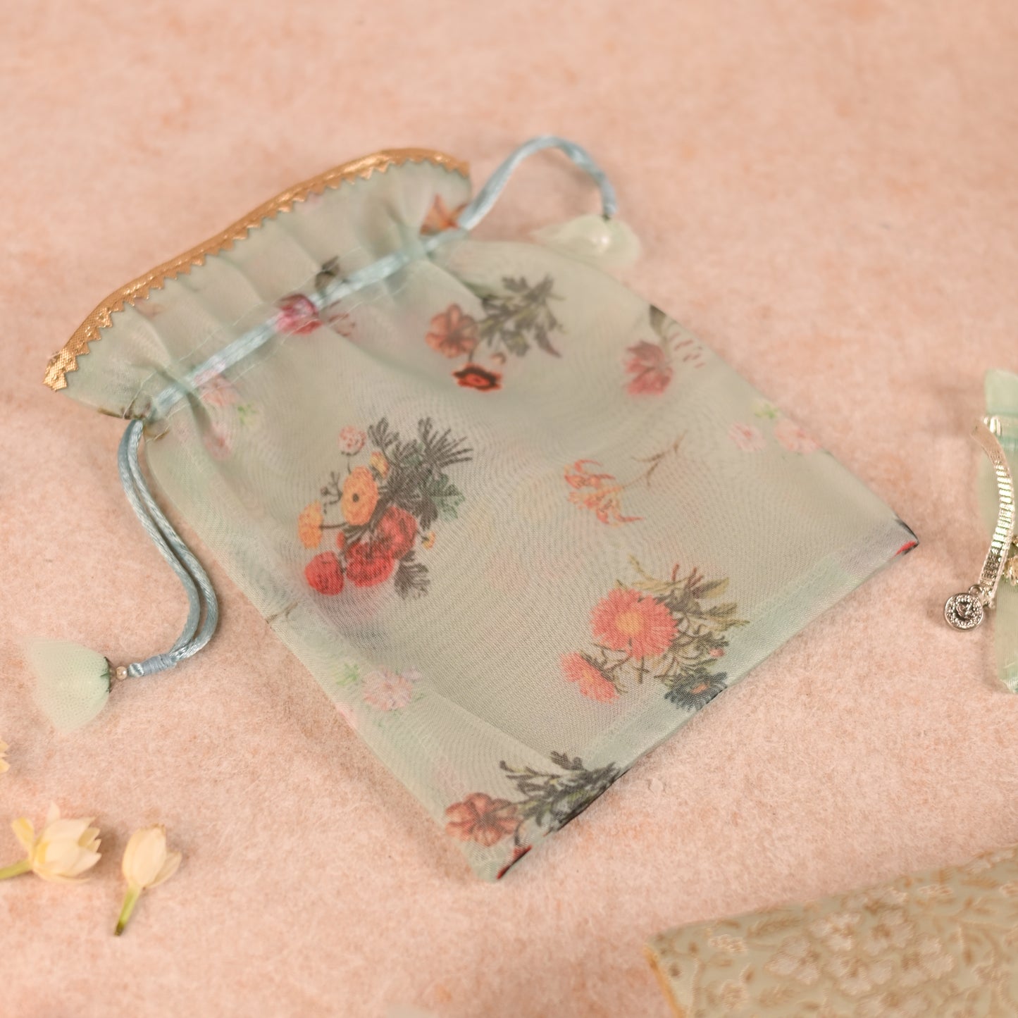 Nilasha Collection Gift Set - Saree Cover, Favor Potli, Mini potli, Coin Pouch