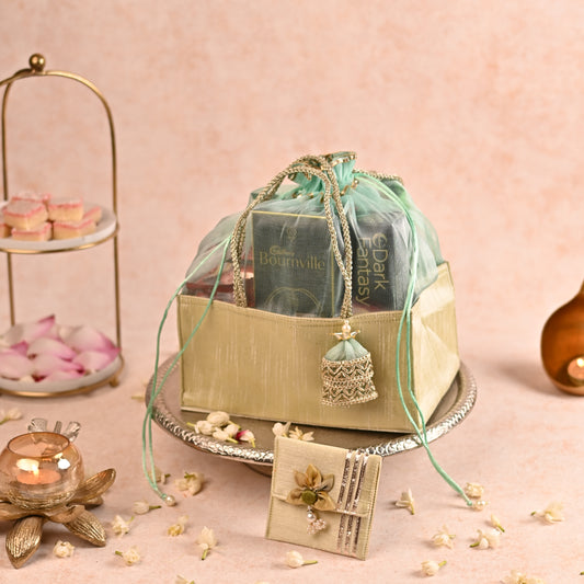 Pastel Pista Green Potli-Style Hamper Bag