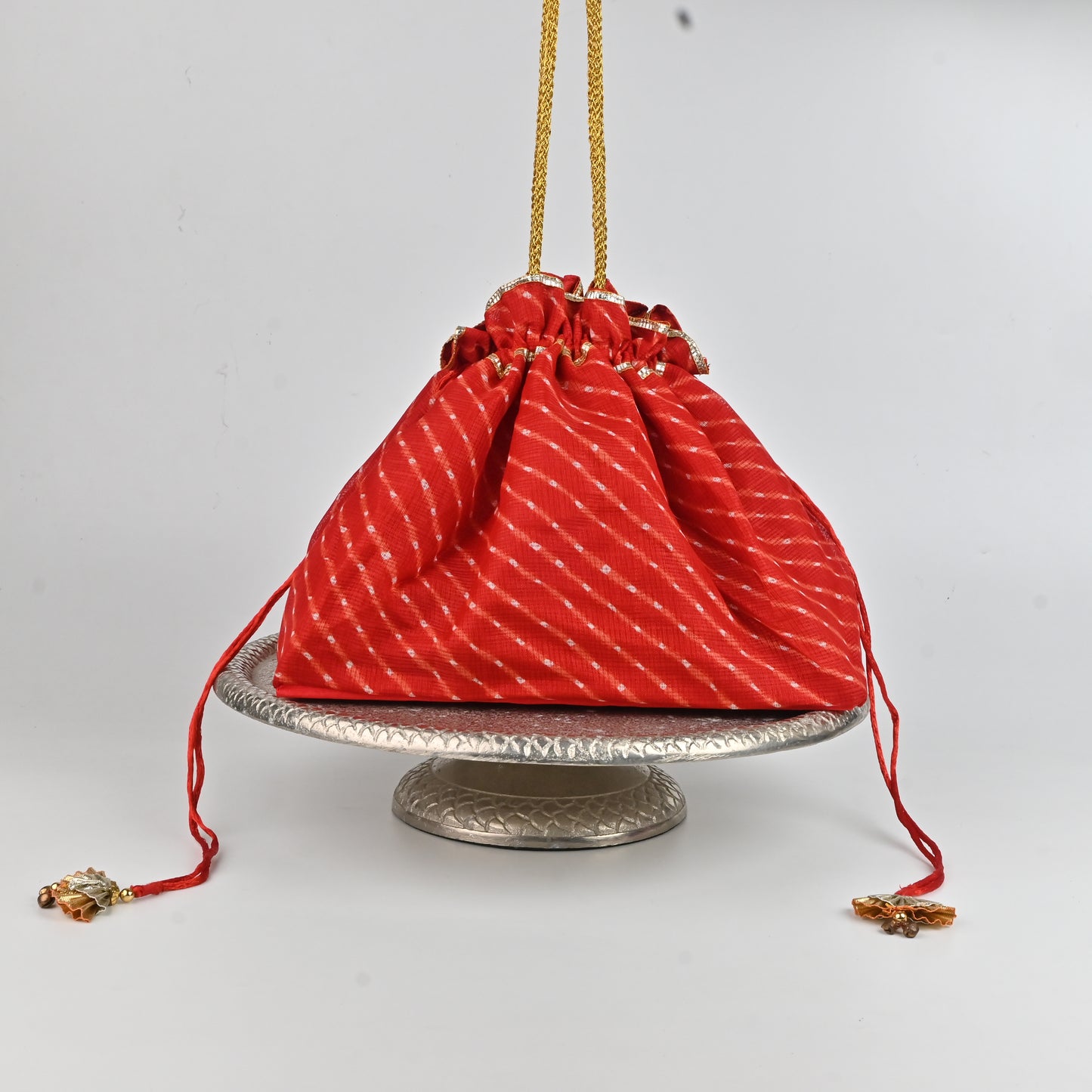 Banaavat Essence Mothra Fabric Hamper – Pyramid Shape with Wooden Base (10"x8"x9")