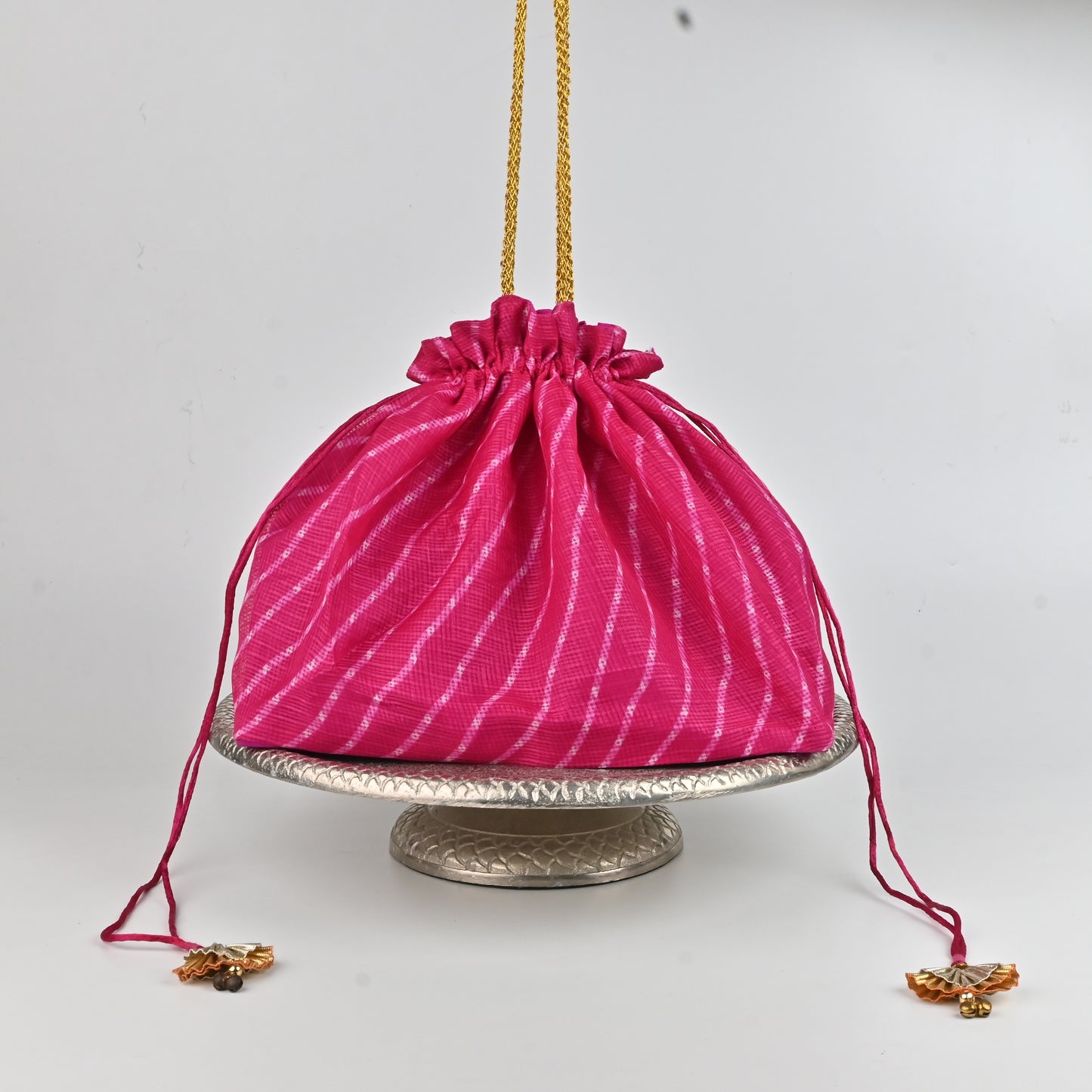 Banaavat Essence Mothra Fabric Hamper – Pyramid Shape with Wooden Base (10"x8"x9")