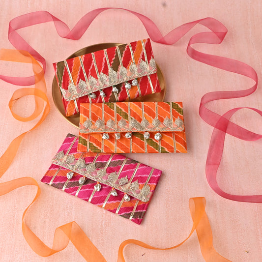 Banaavat Essence Gota Lehriya Envelope – Foam Padded (7.5"x4.5")