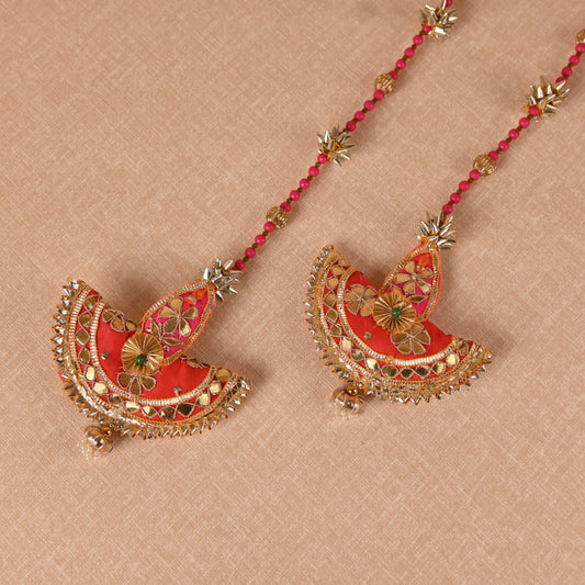 Banaavat Essence Gota Patti Diyas Door Hangings – Pair (29")