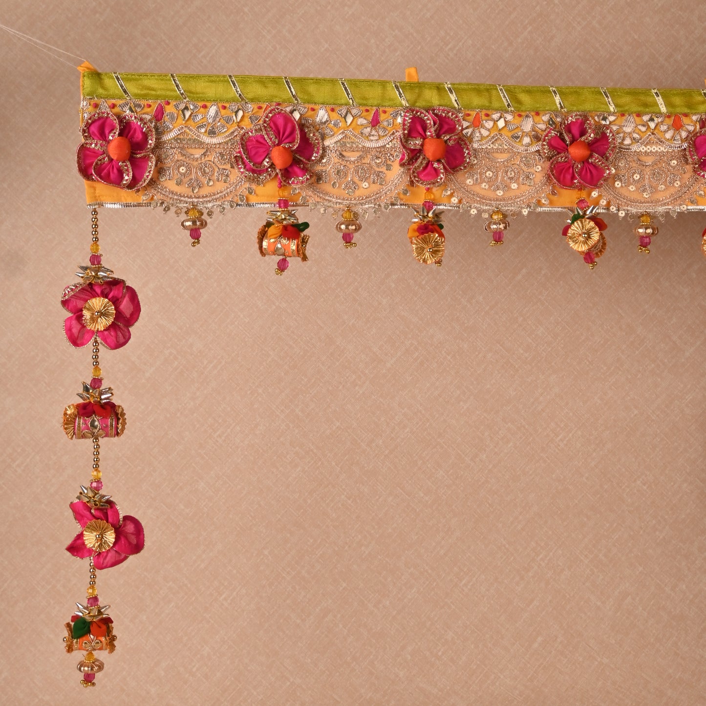 Banaavat Essence Dholak Tassel Bandhanwar – Handcrafted Door Hanging