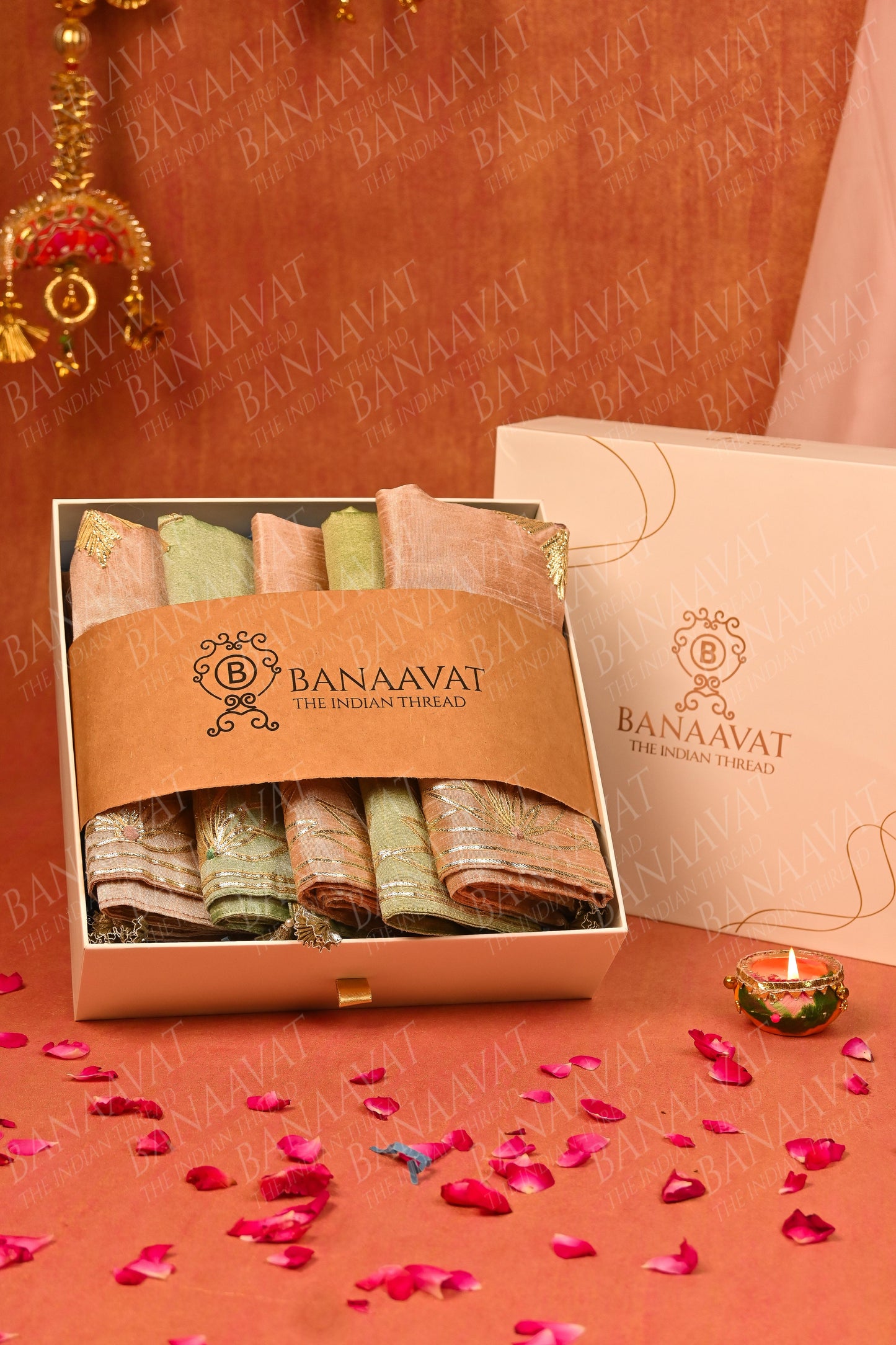 Set of 5 Gota Patti Lotus Petals Cushion Covers (16x16 inch) - Beige and Green"