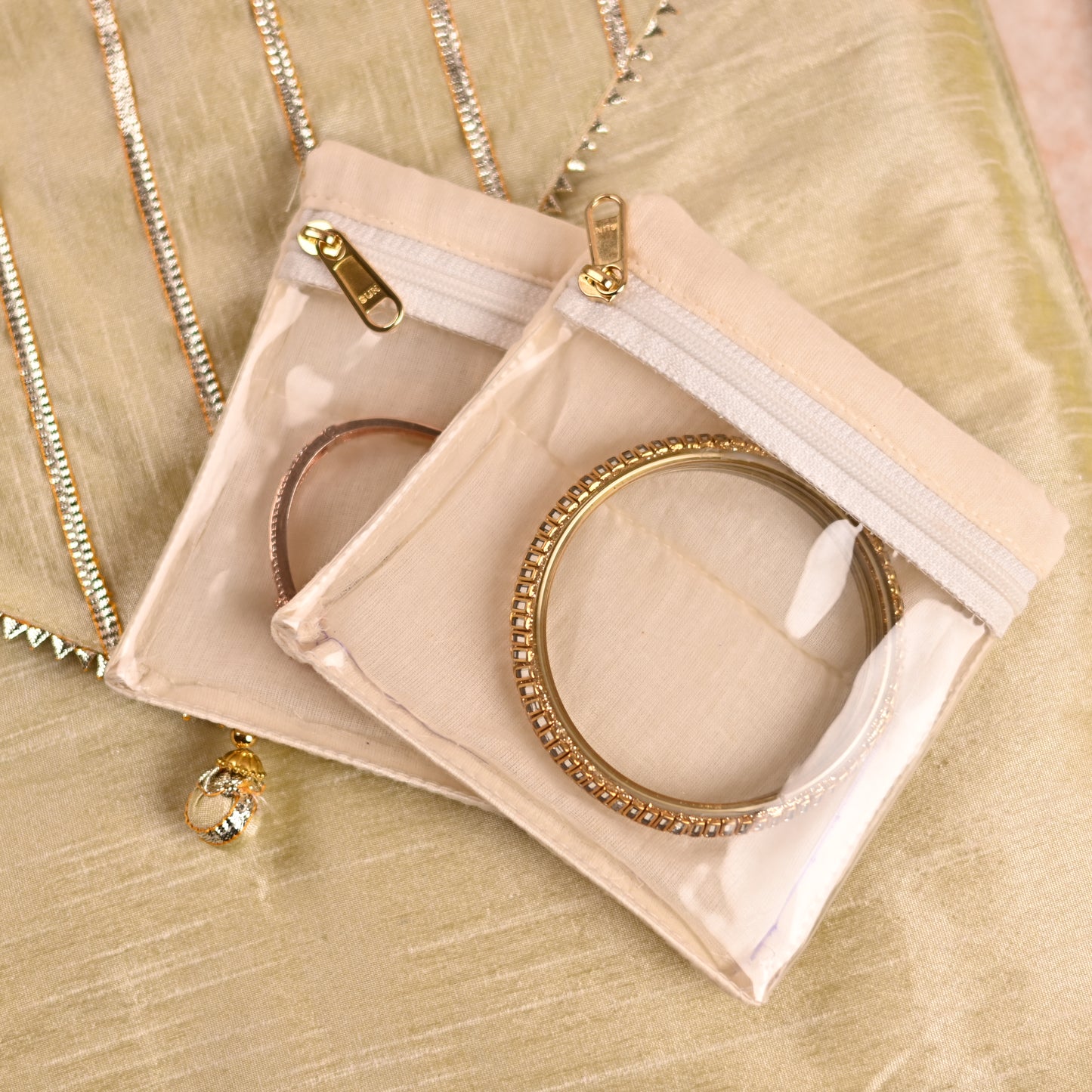 Jewellery Organizer with 5 Detachable Pouches - Saanjh Collection