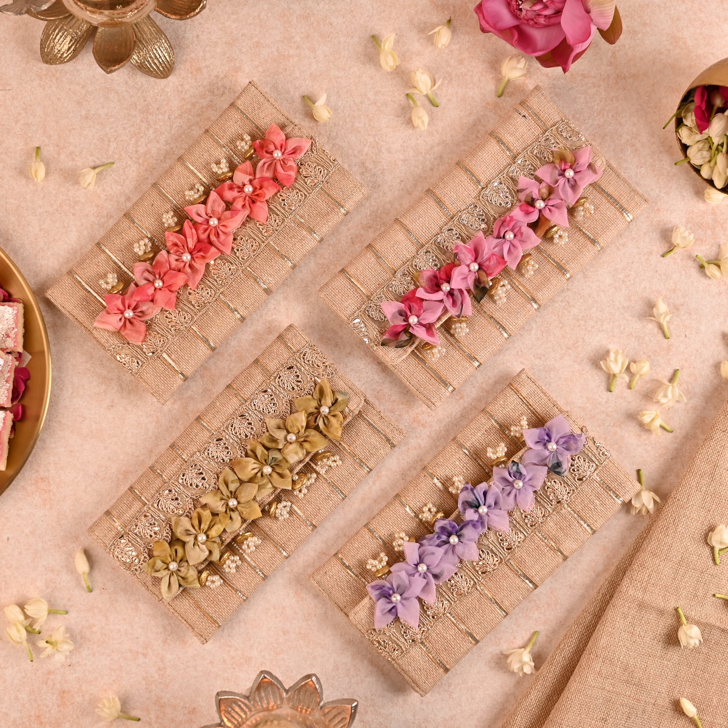 Handcrafted Jute Fabric Money Envelopes (Set Of 2)