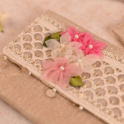 Boho Themed Jute Fabric Money Envelopes (Set Of 3)