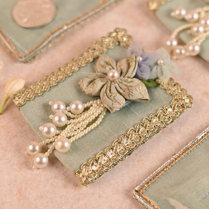 Pastel Blue Tri-Fold Coin/Ginni Holders (Set of 2)