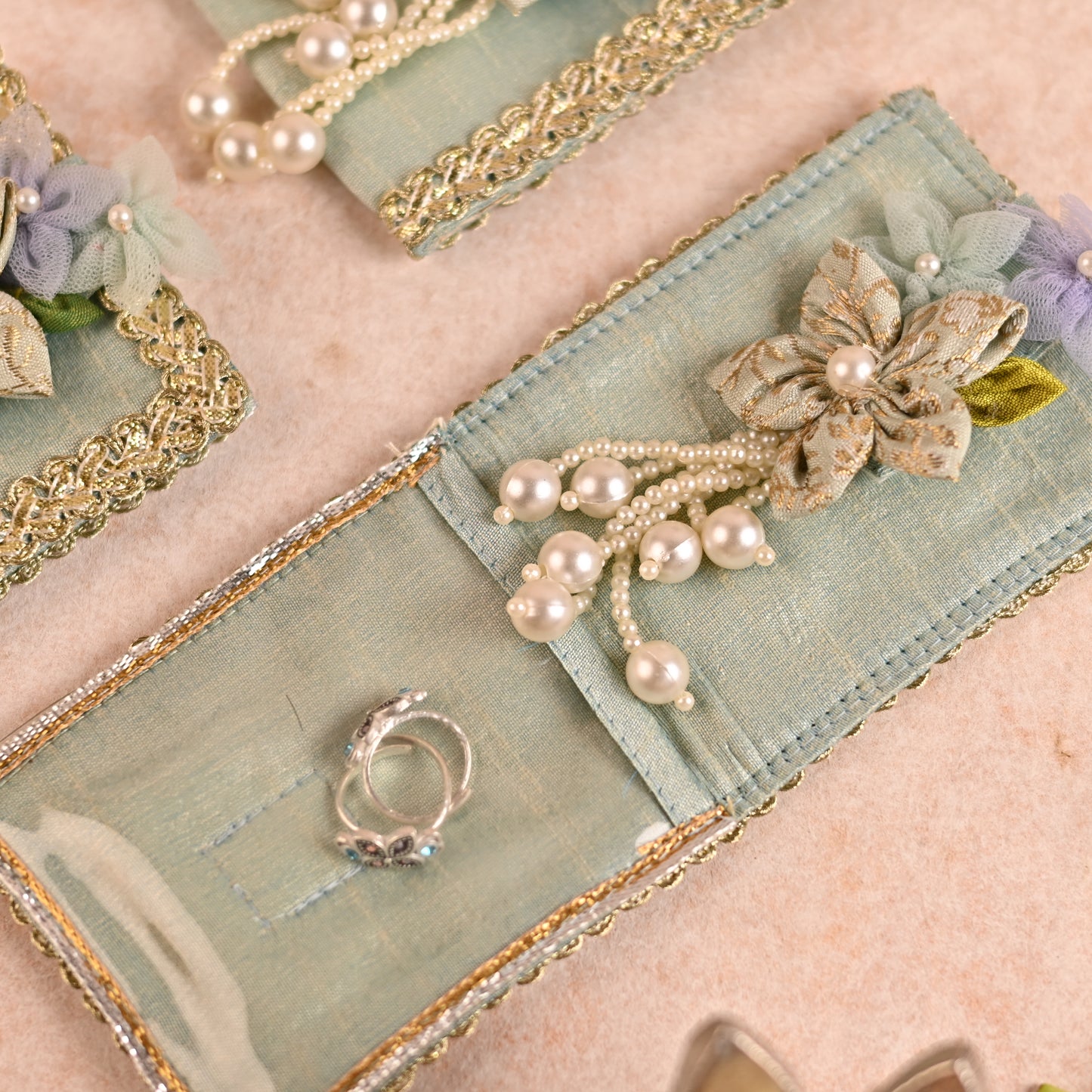 Pastel Blue Tri-Fold Coin/Ginni Holders (Set of 2)