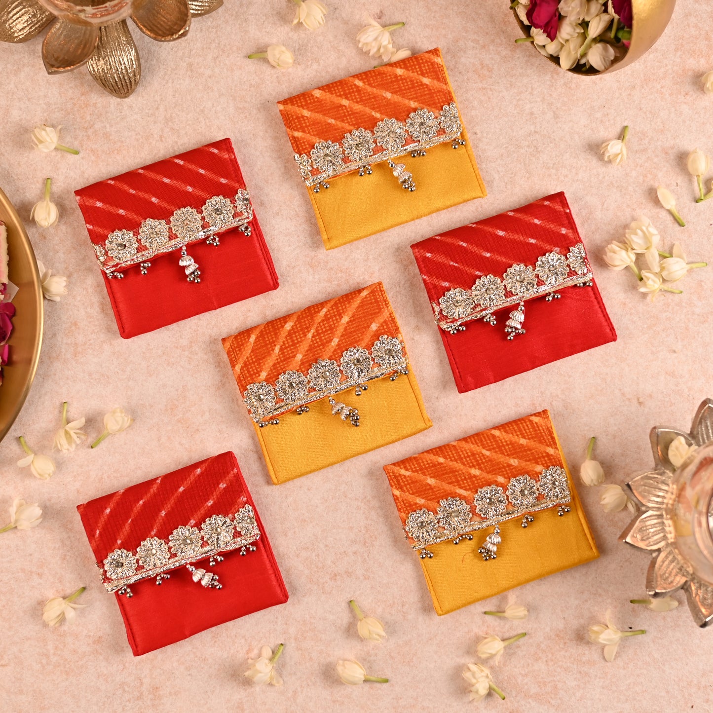 Mothra Fabric Coin Pouch Set of 2 – Flap Design & Foam Padded (3.5"x3.5")