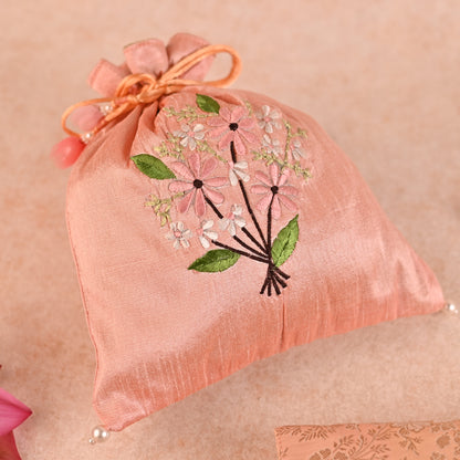 Pankhuri Collection Trio Set - Saree Cover, Favor Potli, and Coin Pouch