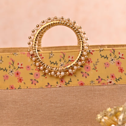 Jute Hamper Bag with Circular Handle and Matching Favor Potlis