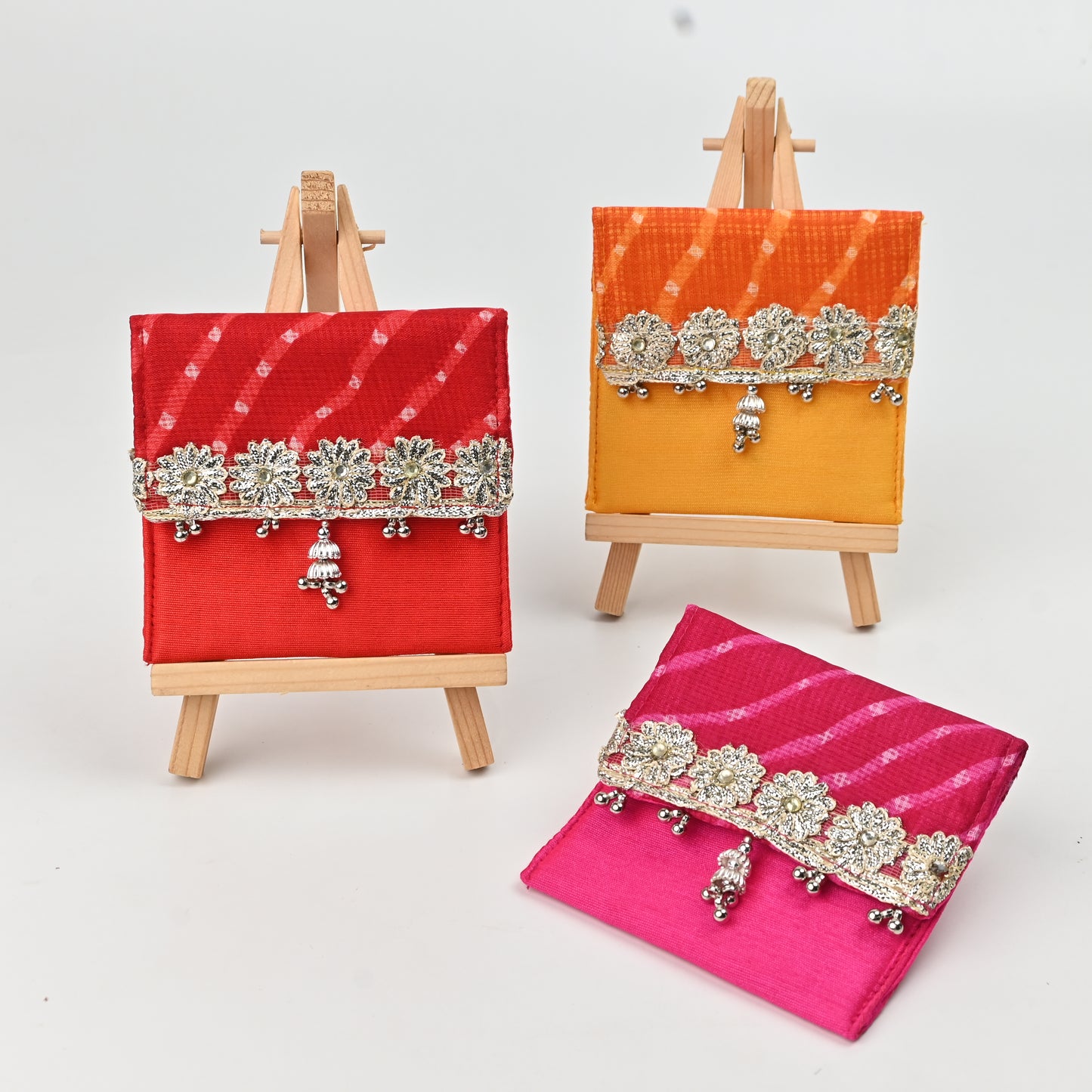 Mothra Fabric Coin Pouch Set of 2 – Flap Design & Foam Padded (3.5"x3.5")