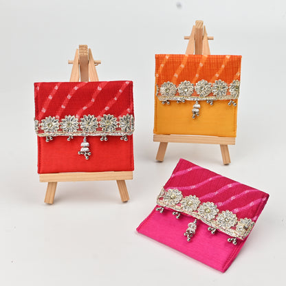 Mothra Fabric Coin Pouch Set of 2 – Flap Design & Foam Padded (3.5"x3.5")