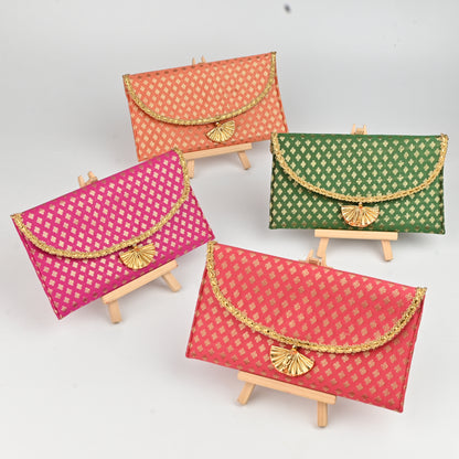 Banaavat Essence Minimal Brocade Envelope – Foam Padded (7.5"x4.5")