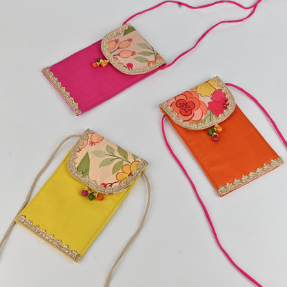 Handcrafted Mobile Sling Bag for Wedding Functions