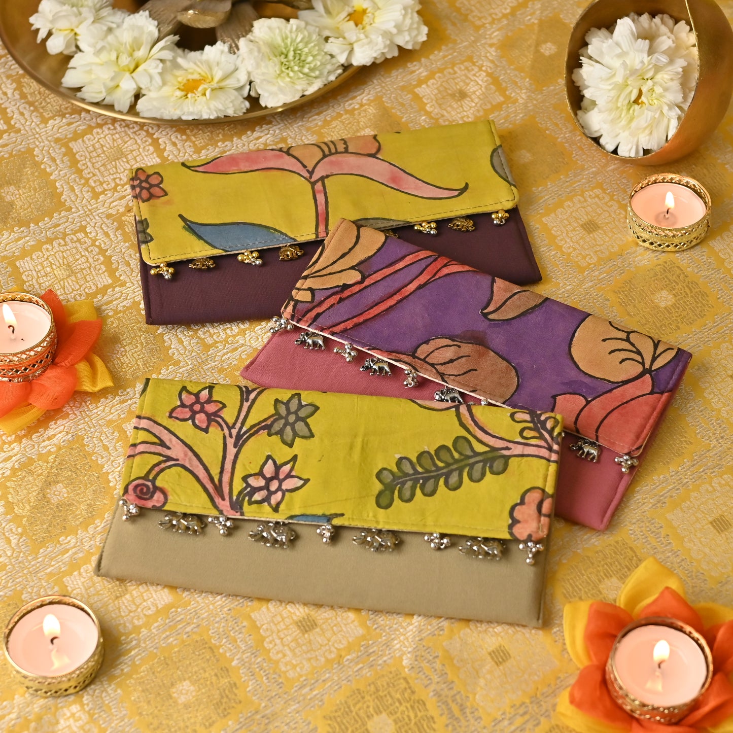 Banaavat Essence Kalamkari Envelope – Kalamkari Fabric  Flap (7.5"x4.5")