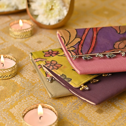 Banaavat Essence Kalamkari Envelope – Kalamkari Fabric  Flap (7.5"x4.5")