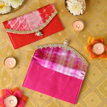 Banaavat Essence Muslin Silk Envelope – Shibori Flap & Silk Body (7.5"x4.5")