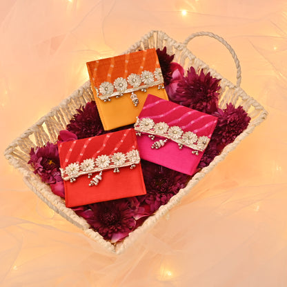 Mothra Fabric Coin Pouch Set of 2 – Flap Design & Foam Padded (3.5"x3.5")