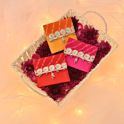 Mothra Fabric Coin Pouch Set of 2 – Flap Design & Foam Padded (3.5"x3.5")