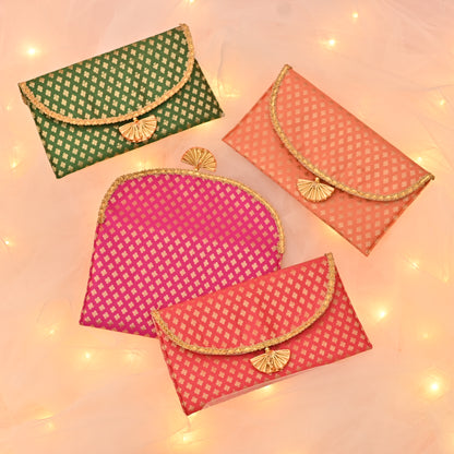 Banaavat Essence Minimal Brocade Envelope – Foam Padded (7.5"x4.5")