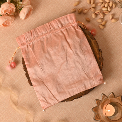 Banaavat Essence Hand-Embroidered Dupion Silk Potli – 10"x9"