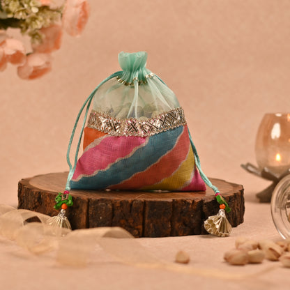 Banaavat Essence Kota Doria Potli – Elephant Tassel Accent (6"x7")