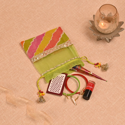 Banaavat Essence Kota Doria Potli – Elephant Tassel Accent (6"x7")