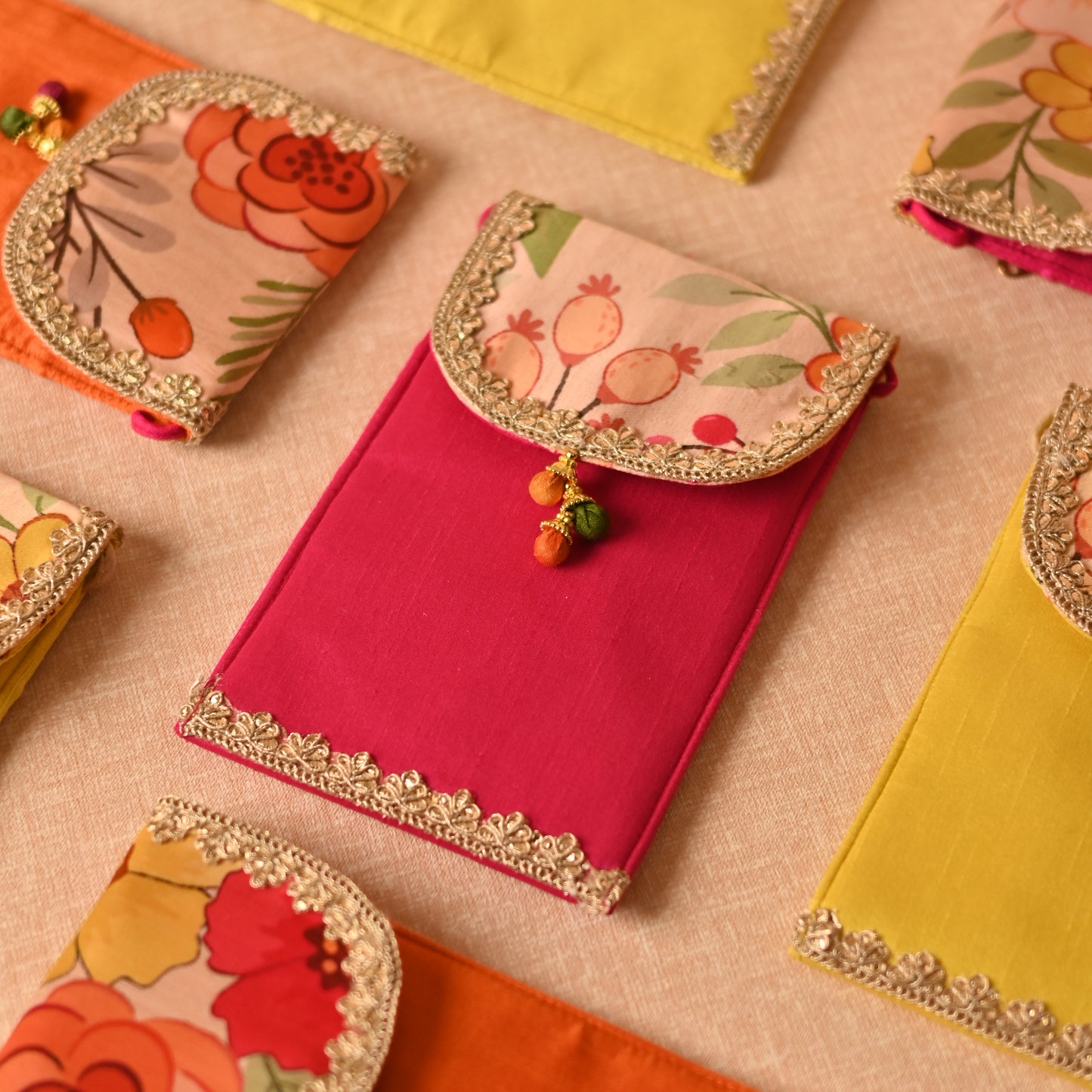 Handcrafted Mobile Sling Bag for Wedding Functions