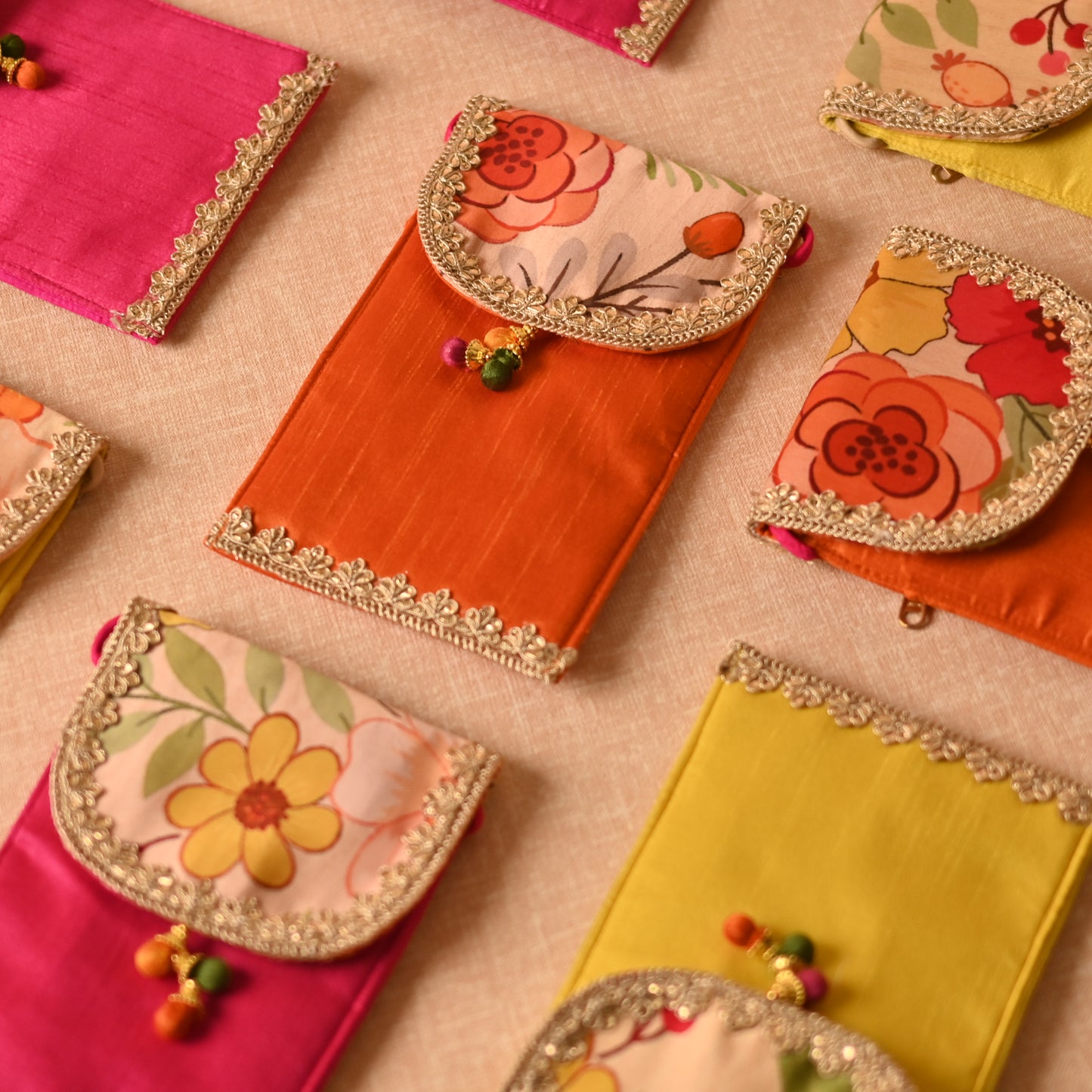 Handcrafted Mobile Sling Bag for Wedding Functions