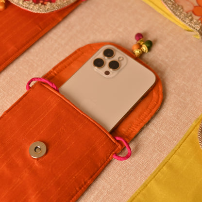 Handcrafted Mobile Sling Bag for Wedding Functions