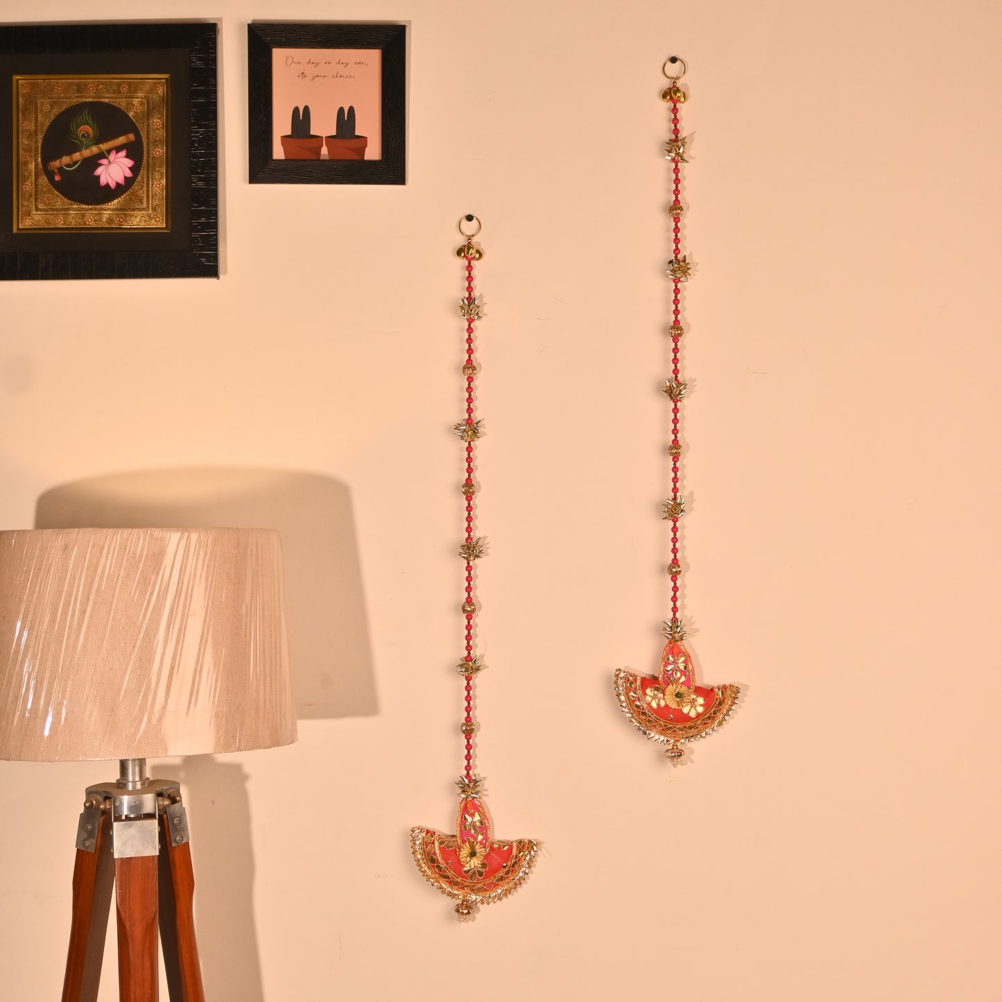 Banaavat Essence Gota Patti Diyas Door Hangings – Pair (29")