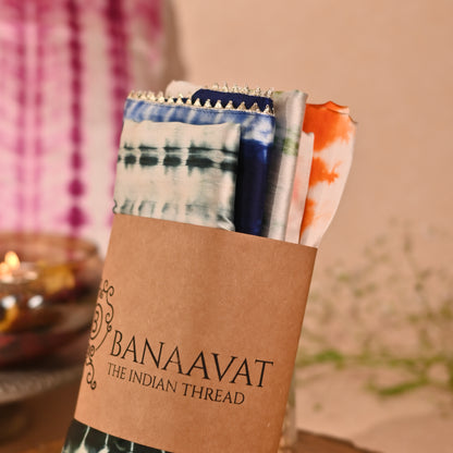 Banaavat Essence Shibori Print Cushion Cover Set – Multicolor (Set of 5, 16"x16")