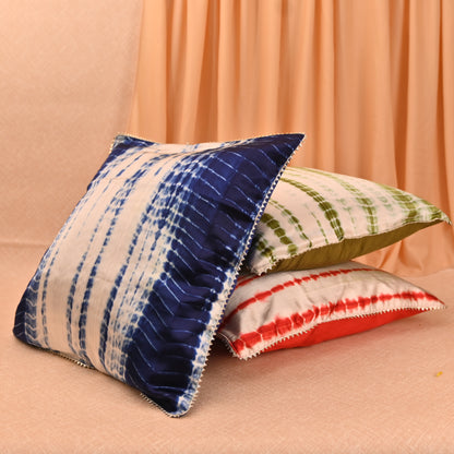 Banaavat Essence Shibori Print Cushion Cover Set – Multicolor (Set of 5, 16"x16")