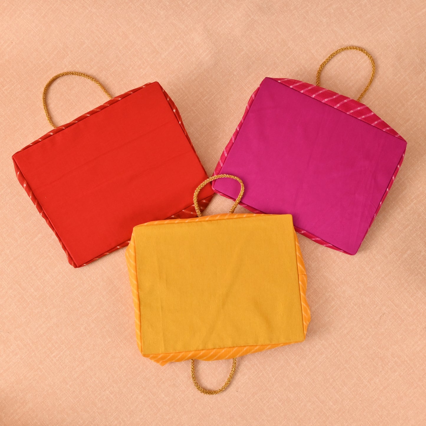 Banaavat Essence Mothra Fabric Hamper – Pyramid Shape with Wooden Base (10"x8"x9")