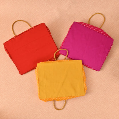 Banaavat Essence Mothra Fabric Hamper – Pyramid Shape with Wooden Base (10"x8"x9")