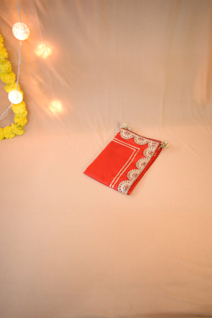 Handcrafted Chowki Covers Red Color – Perfect for Festive Poojas